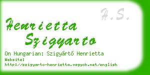 henrietta szigyarto business card