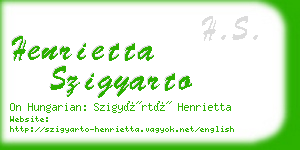 henrietta szigyarto business card